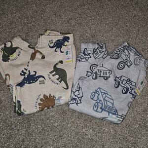 Garanimals Dinosaur and Vehicle Print Joggers - Cream and Gray
